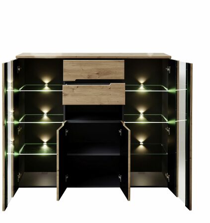 Nbytek do obvacho pokoje a jdelny VANCOUVER_ highboard 1K G6 GH 21_ rozmry /v/h_ 145/127/38 cm_ vetn LED osvtlen_ oteven_ obr. 7