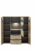 Nbytek do obvacho pokoje BERGAMO_ Highboard 10 M6 HH 22_ rozmry /v/h_ 125/128/38 cm_ oteven_ s LED osvtlenm_ obr. 14