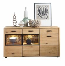 Nbytek do obvacho pokoje a jdelny DENTON_ sideboard 46 07 HH 20_ rozmry /v/h_ 165/86/42 cm_ eln pohled_ foto s dekorac_ voliteln LED osvtlen_ obr. 13