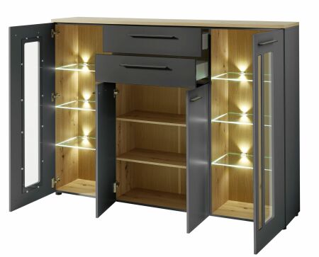 Nbytek do obvacho pokoje LAMIA_ highboard 1B J4 GH 22_ rozmry /v/h_ 180/133/37 cm_ ikm pohled_ oteven_ obr. 16