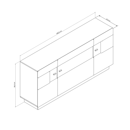 Sideboard DALTON_schematick obrzek s vnjmi rozmry_obr. 13